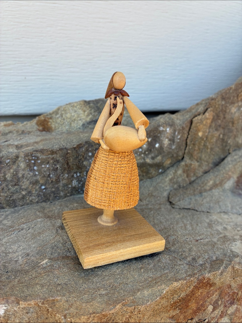 Vintage Polish Folk Art Wooden Figurine